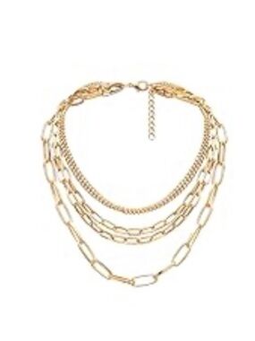 Staligue Layered Gold Link Statement Necklace - Women Jewelry